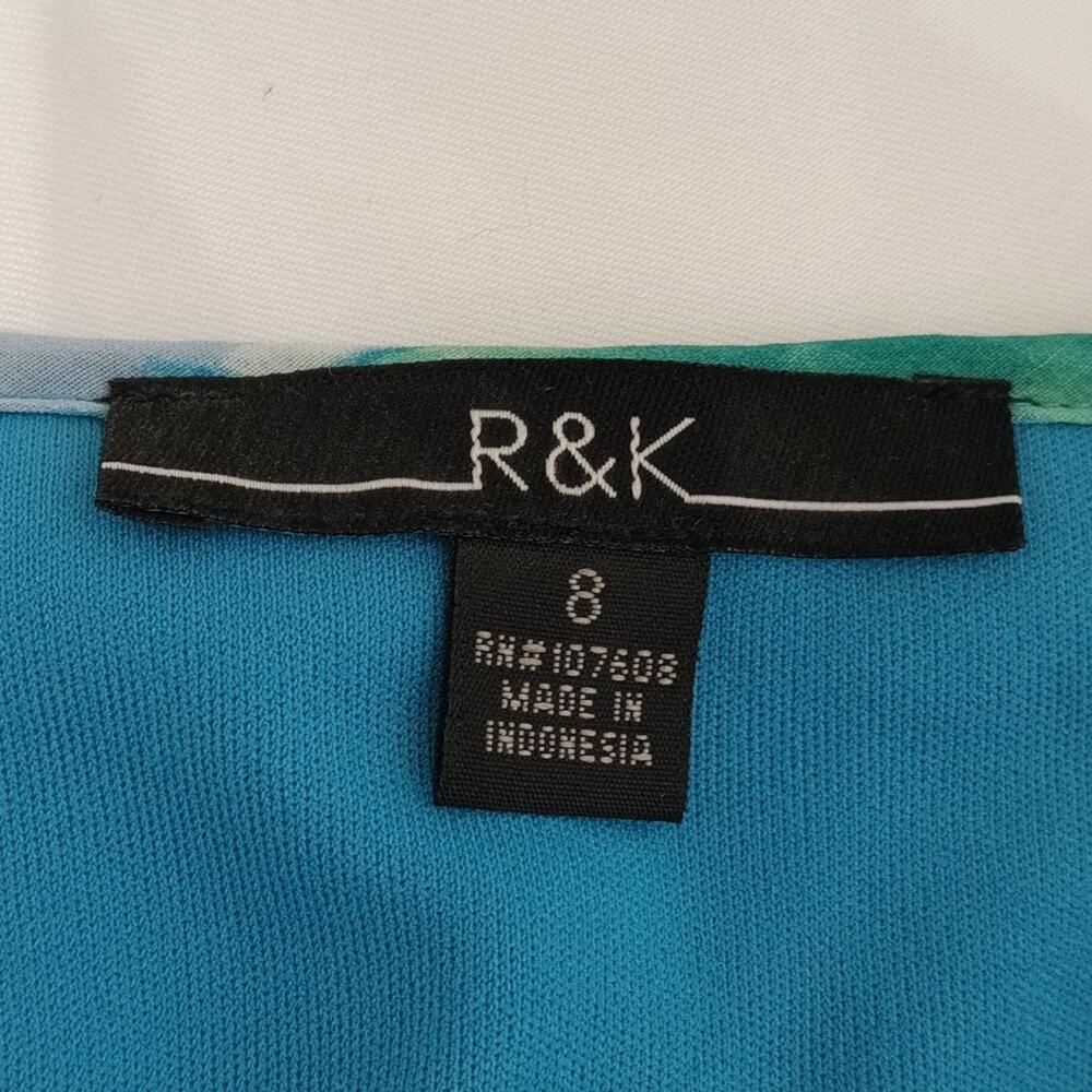 R & K asymmetrical sleeveless keyhole turquoises Midi Dress Sz 8 (M) NWT. summer - Picture 2 of 14